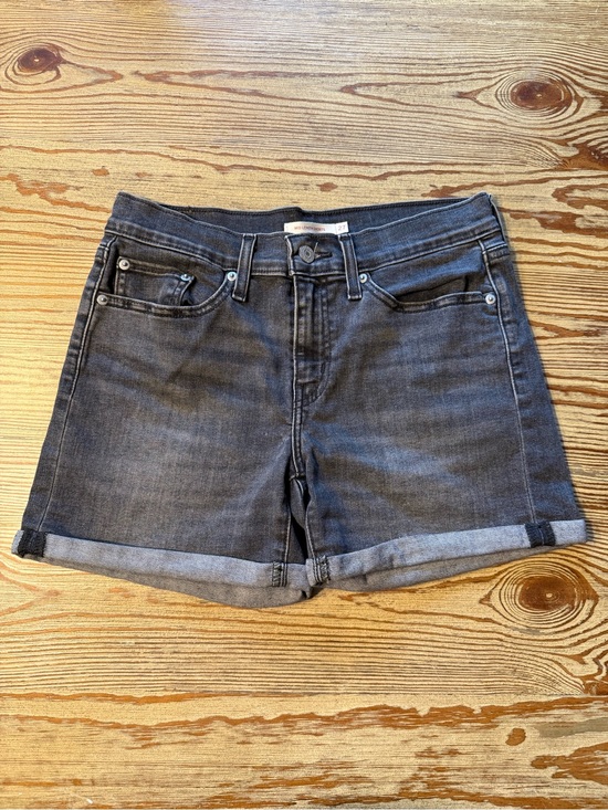 Levi's Pants - Levi's Washed Black Rolled-Hem Denim Shorts